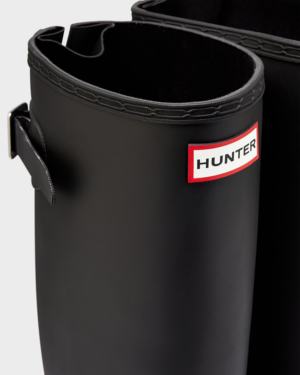 Womens Hunter Tall Rain Boots Black - Original Back Adjustable - 7894205-BK